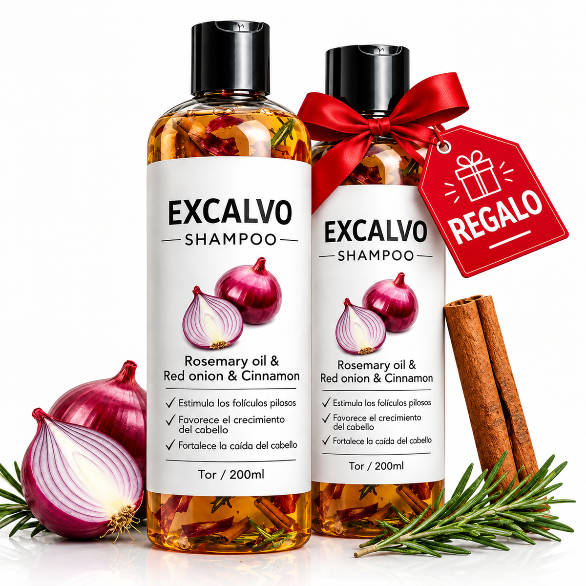 2x1 EXCALVO® – Shampoo Anticaída y Fortalecedor Capilar 🌿