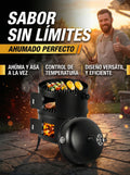 Asador Barril Portátil 3 en 1 – Parrilla, Asador y Ahumado