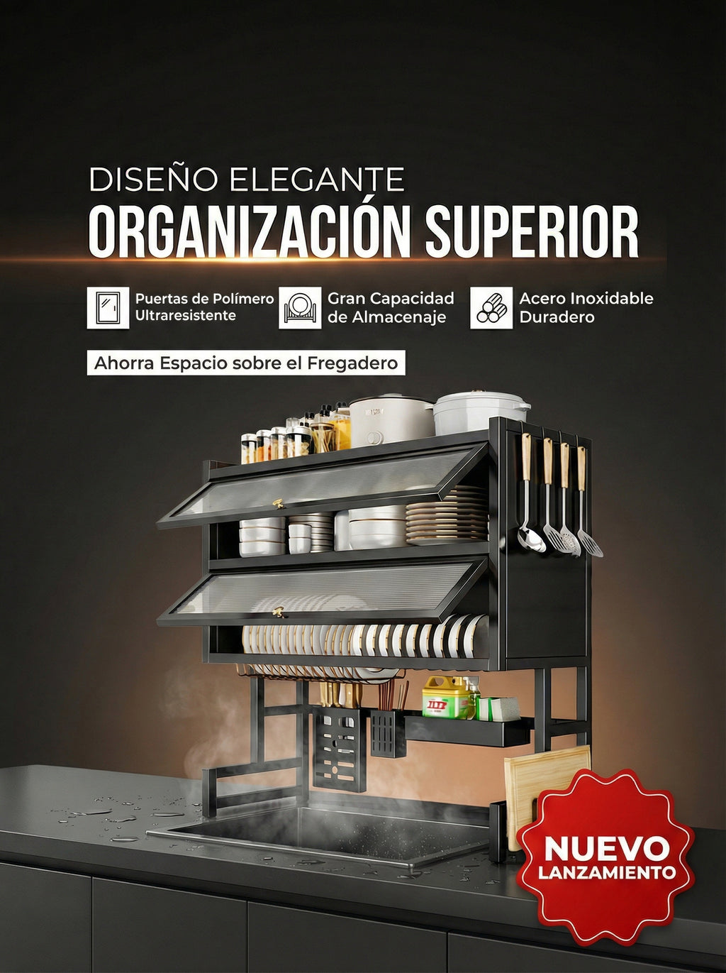 Escurridor Platero DobleTapa+ set utenci