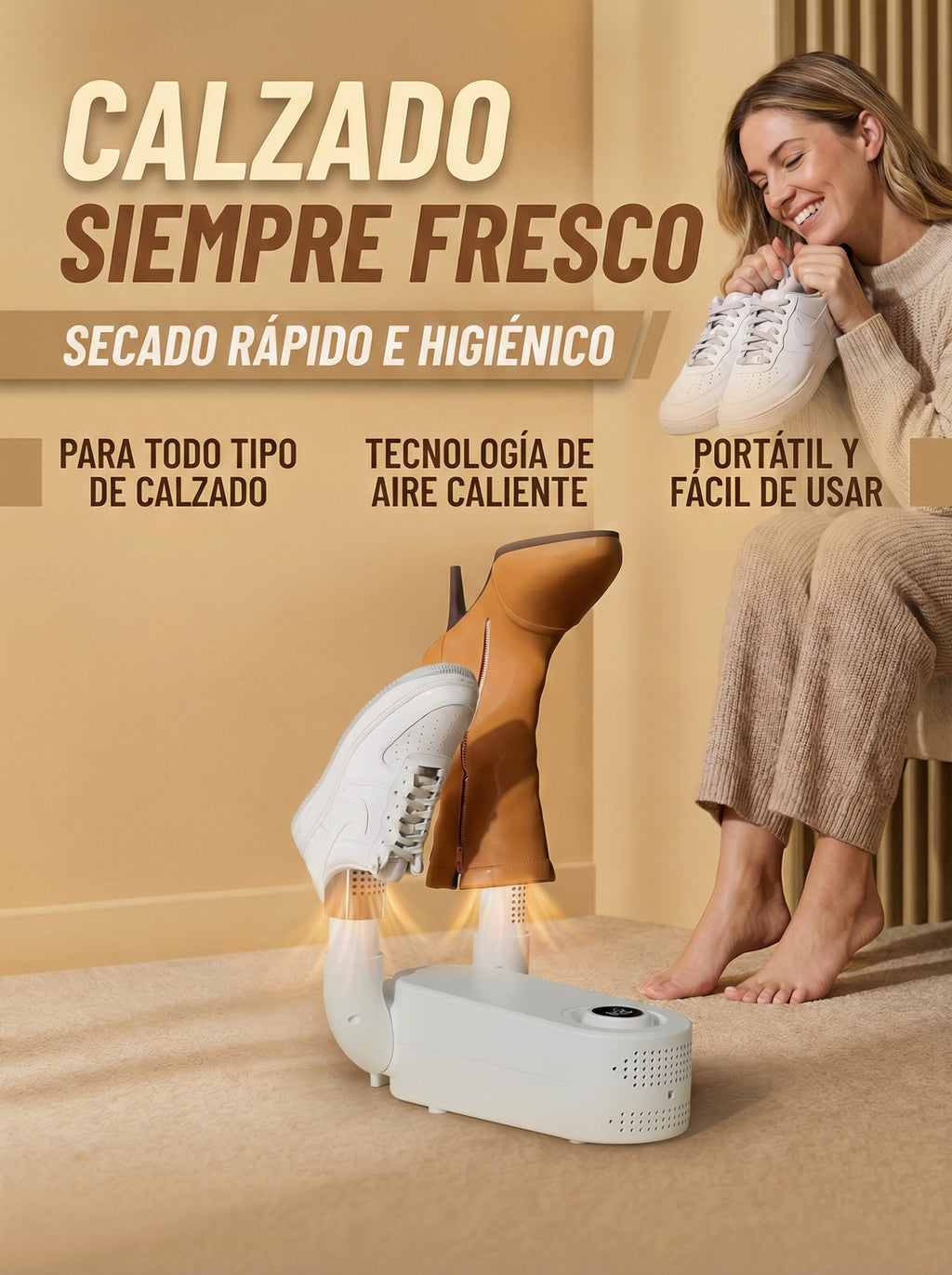 Secador de Zapatos Portátil Eléctrico Multifuncional
