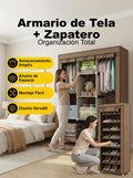 Combo Armario 3 Cuerpos + Zapatero de Tela (REGALO)