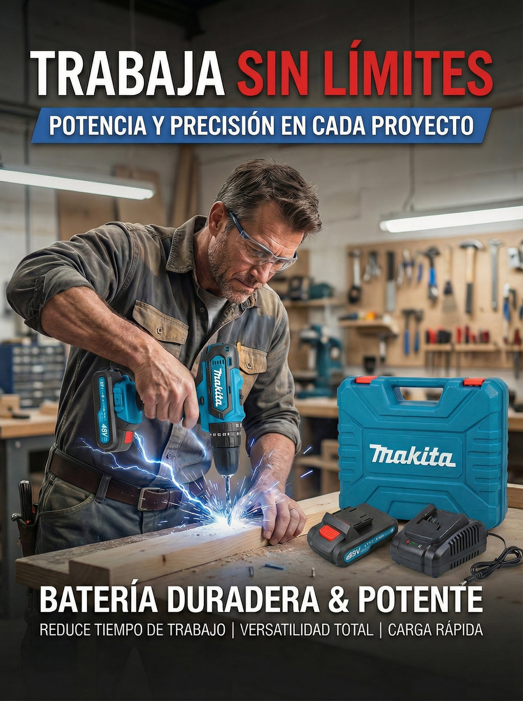 Taladro Makita 48V 3/8” Inalámbrico