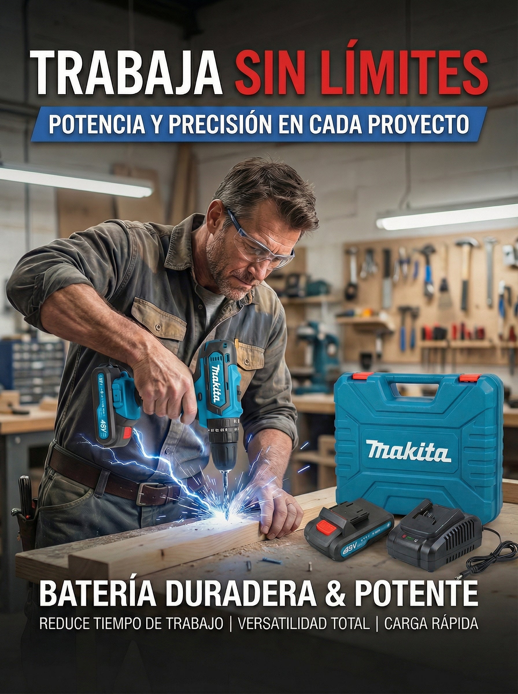 Taladro Makita 48V 3/8” Inalámbrico